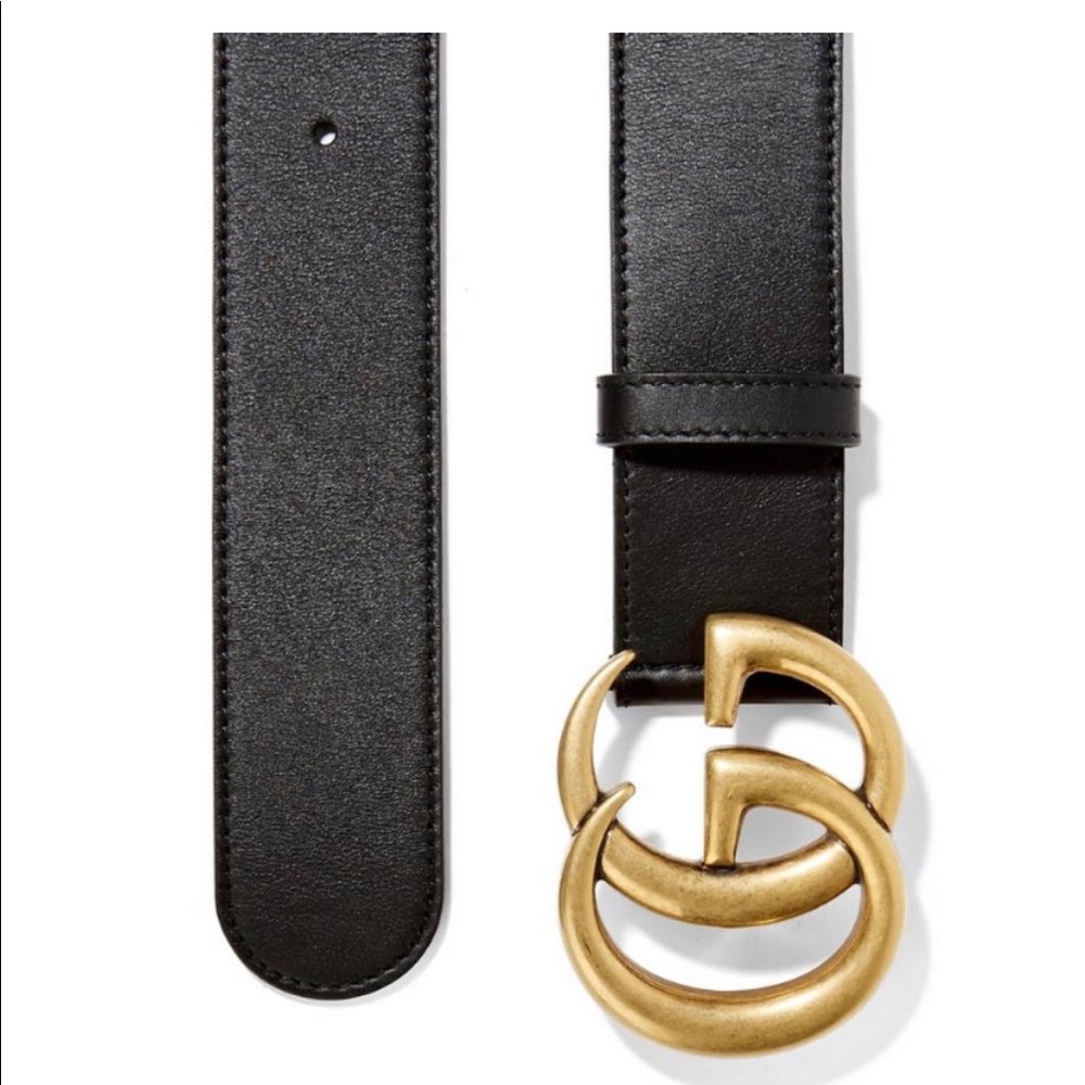Gucci Belt Black GG logo Leather size 80 wide 4cm belt - Picture 4 of 4